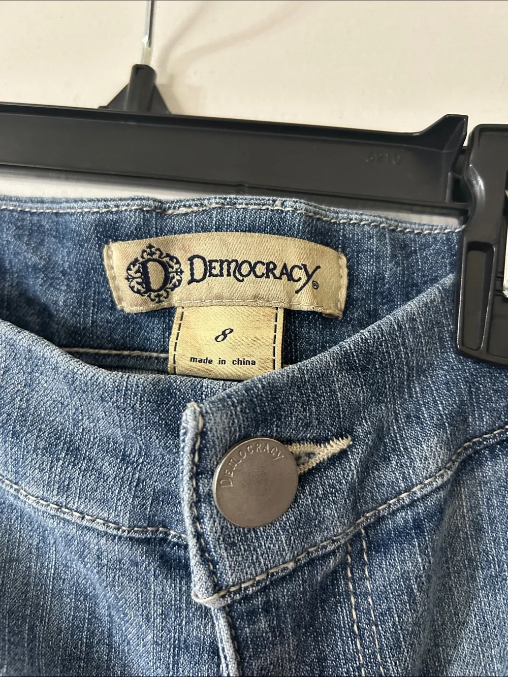 Democracy Patchwork Ankle Jeans in Blue with White Lace - Picture 2 of 3